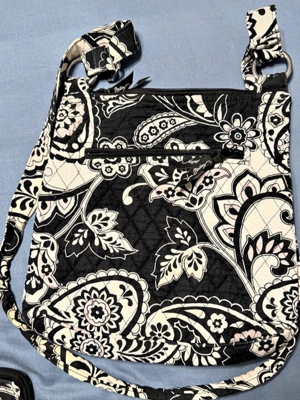 Vera Bradley Night & Day Hipster Crossbody Bag Floral Black & White